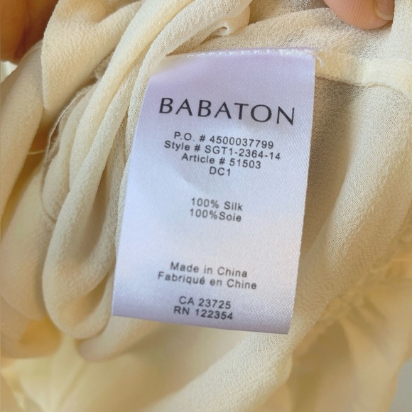 Babaton by Aritzia 100% Silk Ivory Blouse Size XS New - Picture 5 of 6